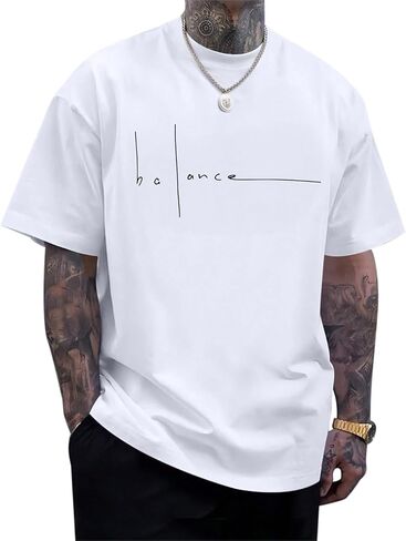 Mens Graphic T-Shirts Letter Print T-Shirt Streetwear Oversized Tshirts for Men Fashion Casual Shirts Summer Tees in Saudi Arabia