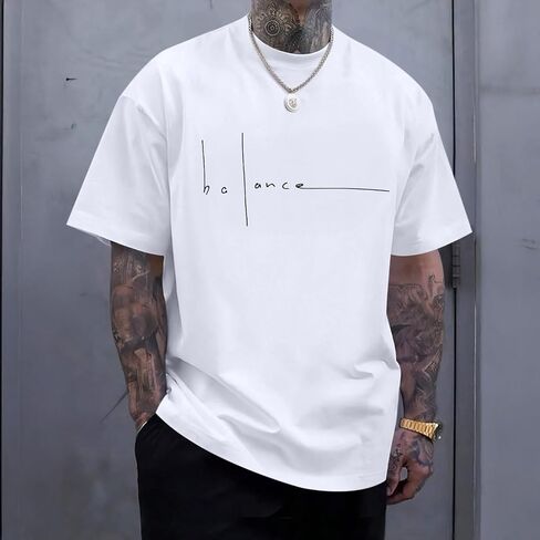 Mens Graphic T-Shirts Letter Print T-Shirt Streetwear Oversized Tshirts for Men Fashion Casual Shirts Summer Tees in Saudi Arabia