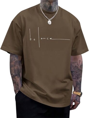 Mens Graphic T-Shirts Letter Print T-Shirt Streetwear Oversized Tshirts for Men Fashion Casual Shirts Summer Tees in Saudi Arabia