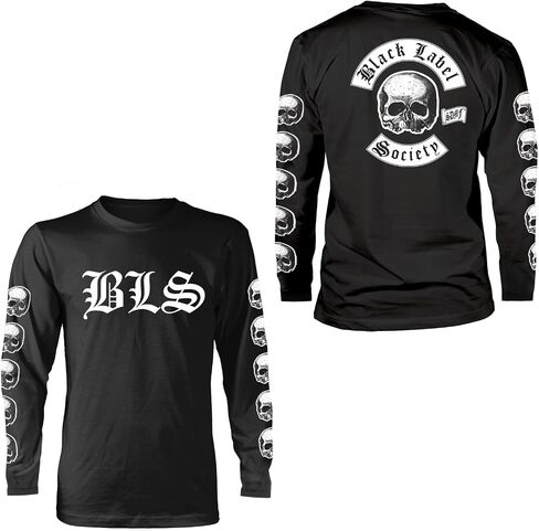تيشيرت بأكمام طويلة وشعار الفرقة للرجال من Black Label Society باللون الأسود | بضائع مرخصة رسميًا in Kuwait