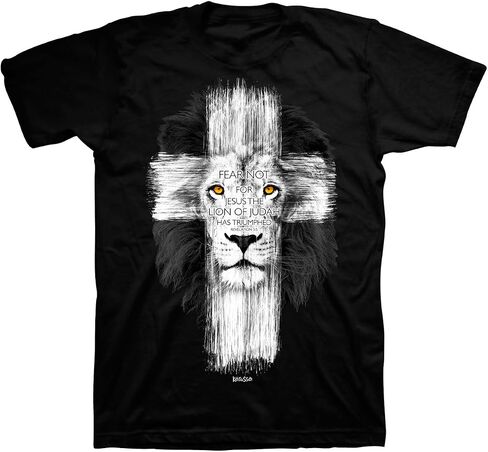 Kerusso Fear Not for Jesus The Lion of Judah Has Triumphed Cross Cotton Crew Neck T-Shirt in Kuwait