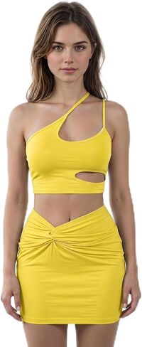 Women’s One Shoulder Sports Bra Asymmetrical Crop Top with Cutout Detail, Sexy Workout Top for Yoga Gym Running in Saudi Arabia