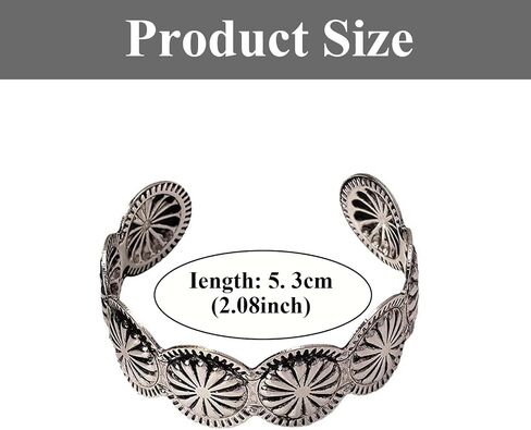 ASIJUNTYECHO Vintage Silver Cuff Bracelet Western Jewelry for Women, Boho Silver Bracelet Stack, Western Wear for Women Stackable Cuff, Minimalist Armband in Saudi Arabia