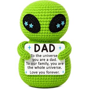 Xinezaa Graduation Gift for Son, Fathers Day Son Birthday Gifts from Mom Dad, Funny Gifts for Teen Boys Bonus Step Adult Son in Law, Cute Handmade Positive Crochet Green Alien, Best Son Ever Gift in Saudi Arabia