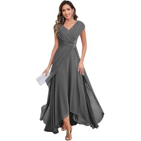 Bolodoo Lace Applique Mother of The Bride Dresses for Wedding Cap Sleeve Formal Dress Ruched Chiffon Evening Gown in Saudi Arabia
