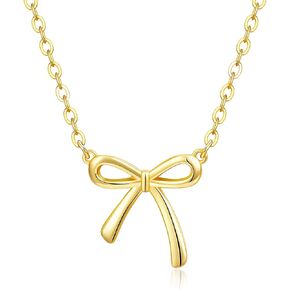 Birthday Gifts for Women, Bow Pendant Necklace, 14K Gold Plated Jewelry, Romantic Valentine's Mother's Day Anniversary Christmas Jewelry Gift for Her Mom Grandma Wife Girlfriend Sister Best Friend in Kuwait