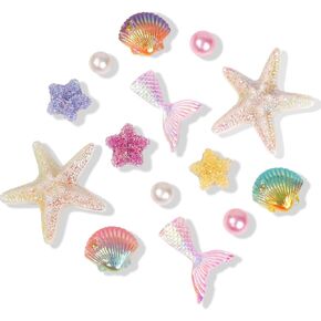 LUCLA Pearl Starfish Shoe Charms, Ocean Theme Set, Seashell Resin with Pearls, Beach Style, for Birthday, Holiday, and Party in Saudi Arabia