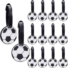 14 Pack Soccer Luggage Tags PVC Suitcase Labels with PU Ring Sports Bag Charm for Travel Fan Accessory in Saudi Arabia
