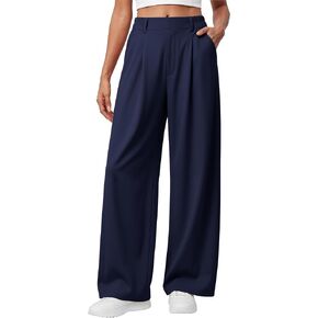 Womens Dress Pants Wide Leg Stretchy Work Pants with Pockets High Waist Business Casual Palazzo Trousers Slacks in Saudi Arabia