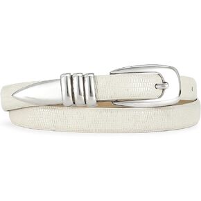 RISANTRY White Thin Belt for Women Trendy Silver Buckle Versatile Skinny Belts for Casual & Formal Wear in Saudi Arabia