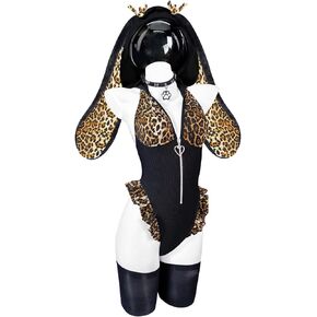 KORURACLUB Leopard print Bunny lingerie Animal print lingerie Sexy Anime Kawaii cosplay outfits Bunny Bodysuit in Saudi Arabia