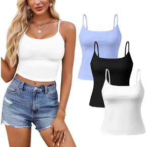 Multi-Pack Women's Knit Cami, Adjustable Spaghetti Straps Slim Fit Basic Tank Tops in Saudi Arabia