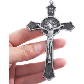 KOMI Black Metal Crucifix Cross Small St Benedict Crucifix for Wall Home Decor 4.7X2.8 Inch Jesus Christ Cross San Benito Protection Catholic Faith Gifts in Kuwait