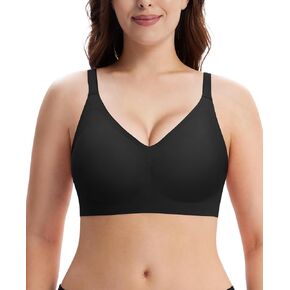 HBselect Jelly Bras for Women No Underwire 3PCS Comfort Wireless Seamless V Neck Push Up Bras Everyday Tshirt Bralettes in Saudi Arabia