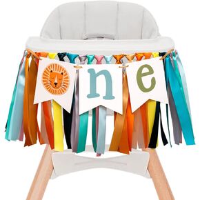 Gostman Wild One Lion High Chair Banner - Jungle Safari 1st Birthday Party Decoration, Lion Sign One Party Celebration Decor (lion one banner) in Saudi Arabia