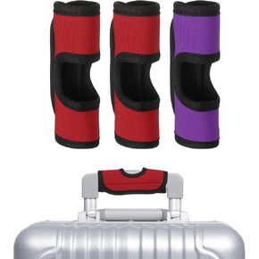 uxcell 3 Pcs Luggage Handle Wrap, Hollow Neoprene Handbag Grip Cover Protector Luggage Identifiers Suitcase Handle Wraps for Luggage Suitcase Travel Bags, Red in Saudi Arabia