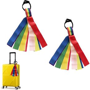 2 Pcs Luggage Identifiers Tag Ribbons, Luggage Identifiers with Button Design, Colorful Ribbon Luggage Identifier for Suitcases, Carts and Travel Bags in Saudi Arabia