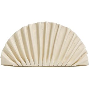PU Pleated Evening Clutch for Women Elegant Fan Shaped Handbag Special Occasion Purses with Shoulder Bag Party Prom in Saudi Arabia
