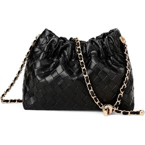 Woven Crossbody Clutch Purses for Women Vegan Leather Dumpling Evening Bag ＆ Designer Shoulder Handbags in Saudi Arabia