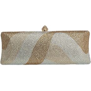 Women's Geometry Luxury Rhinestone Diamond Clutch Purse Crystal Chain Wedding Evening Handbag in Saudi Arabia