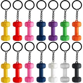 14/28Pcs Mini Dumbbell Keychains Fitness Keychain Workout Fitness Gifts for Gym Lovers Bag Charms Accessories in Saudi Arabia