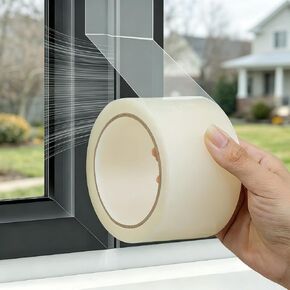 Dstorelhp Window Weather Sealing Tape,2-Inch x 29.53FT Transparent Window Insulation Kit for Winter, Residue-Free Weather Stripping Tape, No Mess Winter Window Seal Kit, No Cold Drafts in Saudi Arabia