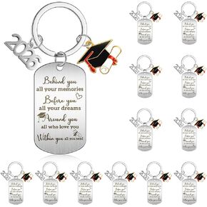 12 Pcs Class of 2026 Graduation Keychain 2026 Inspirational Stainless Steel Keychain Motivational Graduation Gifts for School Senior College Masters Degree Graduate Gift in Saudi Arabia