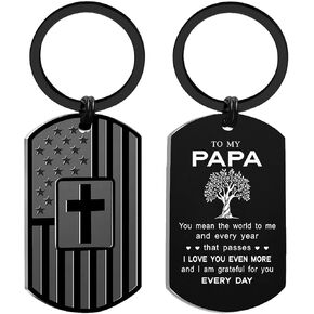 Father's Day Papa - Gifts for Papa Birthday Christmas Valentines Easter Keychain from Granddaughter in Saudi Arabia