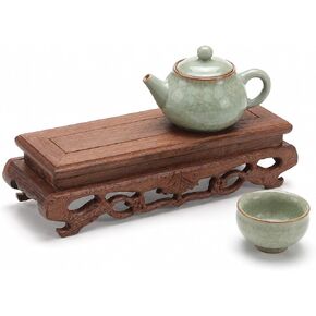 Wooden Display Stand 8.85X2.75X2.16In Solid Base for Plant Pot Riser Vase Display Figurine Holder Tabletop Craft Pedestal in Saudi Arabia