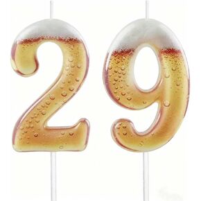 Beer Themed Number 30 Birthday Candle, Golden Beer Bubble Design Cake Topper for 30th Birthday Party, Anniversary, Beer Lover Celebration Decorations in Kuwait