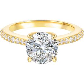 14K Gold Engagement Ring 2.0CT Round Brilliant Cut VVS1 Clarity Simulated Diamond Promise Rings for Women in Saudi Arabia