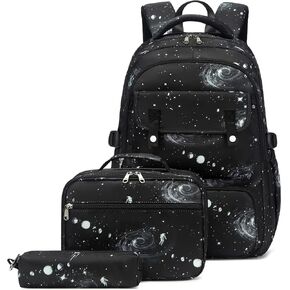 Joyfulife Galaxy Backpack for Boys Girls Backpack with Lunch Box Kids Backpack for School Lightweight Water Resistant Primary School Bags Elementary Bookbags Set in Saudi Arabia