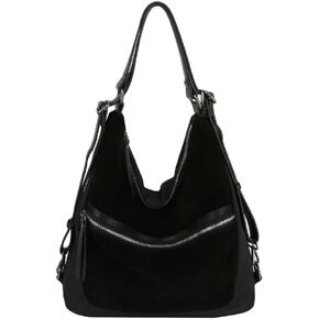 LM Women Convertible Shoulder Hobo Backpack Travel Bag (Black) in Saudi Arabia