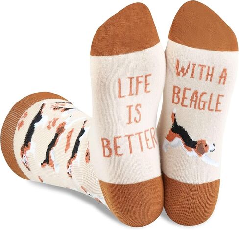 هدايا InnoBeta Beagle للنساء والرجال، هدايا للكلاب والأم والكلاب والأب في أعياد الميلاد والكريسماس، جوارب دائرية بمقاس واحد in Kuwait