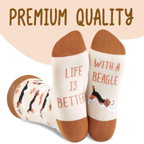هدايا InnoBeta Beagle للنساء والرجال، هدايا للكلاب والأم والكلاب والأب في أعياد الميلاد والكريسماس، جوارب دائرية بمقاس واحد in Kuwait