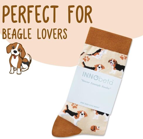 هدايا InnoBeta Beagle للنساء والرجال، هدايا للكلاب والأم والكلاب والأب في أعياد الميلاد والكريسماس، جوارب دائرية بمقاس واحد in Kuwait