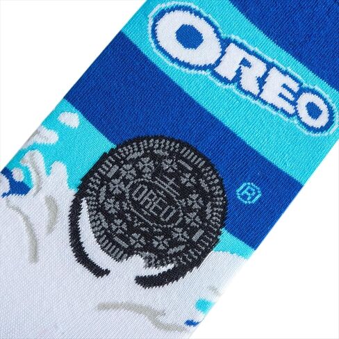 Cool Socks - Oreo Cookies Crew Socks - Fun Food Themed Novelty Socks - Size Large for Men & Women - Snack Graphic Merch Apparel - Comfy Cotton Blend - Great Gift for Fans Birthdays Holidays in Kuwait