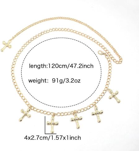 الطبقات مكتنزة الخصر سلسلة للنساء الشرير الذهب الصليب حزام سلاسل القوطية نجم البحر الخصر سلسلة حورية البحر مجوهرات وتتسابق اكسسوارات in Kuwait