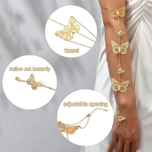 Arm Cuff Jewelry for Women, Tassel Upper Arm Chain Bracelet, Trendy Gold Arm Cuff Upper Arm Band, Adjustable Golden Upper Arm Accessories in Saudi Arabia