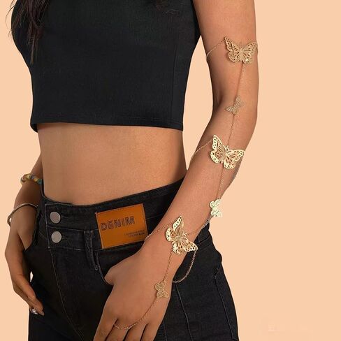 Arm Cuff Jewelry for Women, Tassel Upper Arm Chain Bracelet, Trendy Gold Arm Cuff Upper Arm Band, Adjustable Golden Upper Arm Accessories in Saudi Arabia