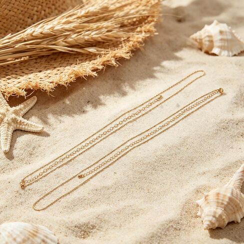 2PCS Gold Waist Chain for Women Adjustable Waterproof Belly Belt Body Chain for Sexy Bikini Beach Jewelry for Women Vacation Accessories for Summer Outfits in Saudi Arabia