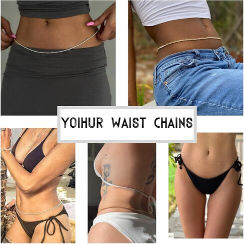 YOIHUR 14K Gold Filled Waist Chain, Bohemian Y2K Layered Belly Chain, Body Chain, Hypoallergenic Bikini Beach Jewelry, Multiple Pack Sizes, Ideal Gift for Women in Kuwait