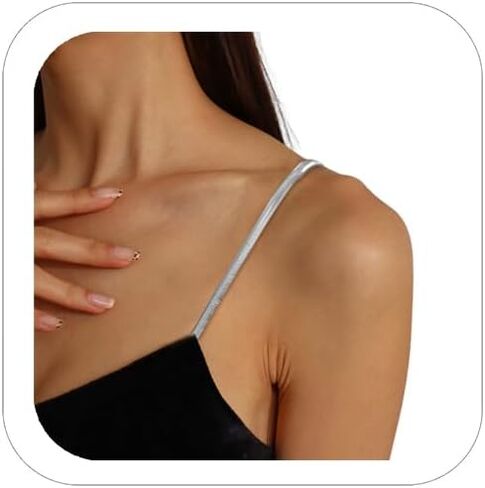 Metal Decorative Bra Straps Detachable Shoulder Chain Adjustable Replacement Bra Strap for Women Bridal Wedding Strapless Dress Body Jewelry, 1 Pair in Saudi Arabia