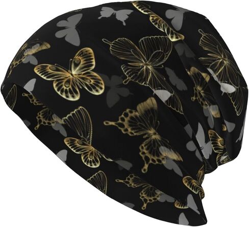 Butterfly Beanie Chemo Hats for Women Men Slouchy Cancer Headwear Stretchy Skull Cap Soft Knitted Hat Nightcap Chemo Gifts in Saudi Arabia