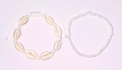 Natural Cowrie Shell Anklets for woman, White Beaded Beach Ankle Bracelet, Adjustable Summer Foot Jewelry, waterproof, novelty anklets, bracelet anklet, jewerly for woman in Saudi Arabia