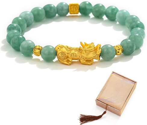 SOOWOOT Fengshui Wealth Green Real Jade Bracelet for Women, Authentic Jade Lucky Bracelet to Attract Good Luck and Wealth, Classic Fengshui Jewelry for Women Daily Wear & Gift in Saudi Arabia