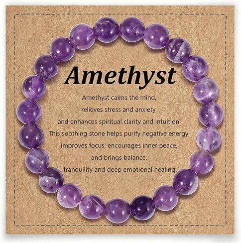 8mm Natural Stone Beaded Bracelet for Women Healing Crystal for Men Stress Relief Jewelry Gift in Saudi Arabia