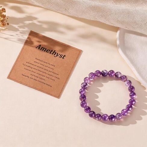 8mm Natural Stone Beaded Bracelet for Women Healing Crystal for Men Stress Relief Jewelry Gift in Saudi Arabia
