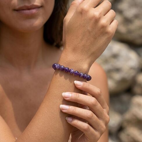 8mm Natural Stone Beaded Bracelet for Women Healing Crystal for Men Stress Relief Jewelry Gift in Saudi Arabia