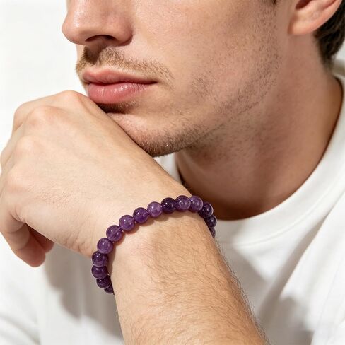 8mm Natural Stone Beaded Bracelet for Women Healing Crystal for Men Stress Relief Jewelry Gift in Saudi Arabia